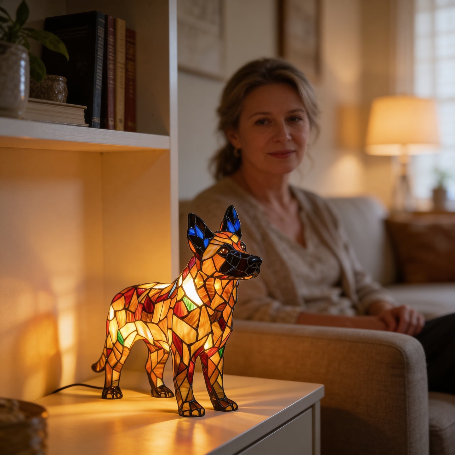 German Shepherd Cheerful Dog Lamp