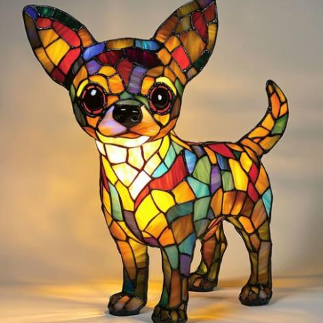 Aura Serene Chihuahua Heart Lamp