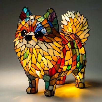 Radiant Luminous Pomeranian Figurine Lamp
